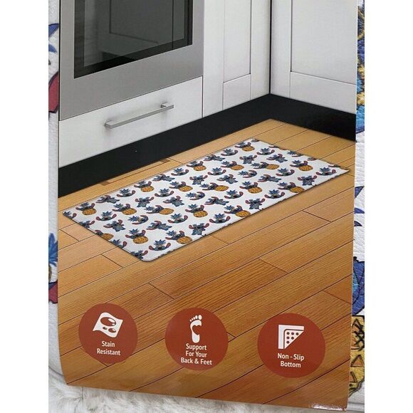 Disney Stitch Anti Fatigue Kitchen Mat 18 X 30” Pineapple Spring Summer NEW - Picture 3 of 11